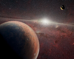 Alien planets in the outer space. Elements of this image furnished by NASA.