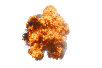 Aerial explosion on transparent background