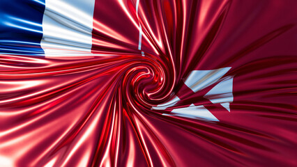 Sculpted Waves of the Wallis and Futuna Flag in Motion