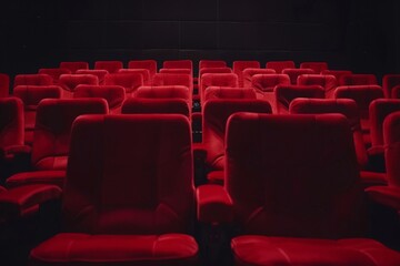 Row of Red Seats in a Theater