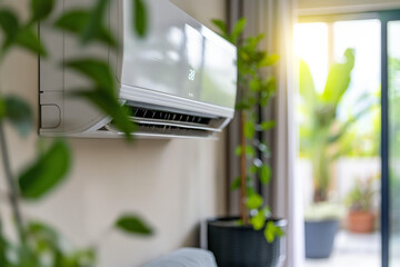 Energy-Efficient Air Conditioner in Modern Living Room