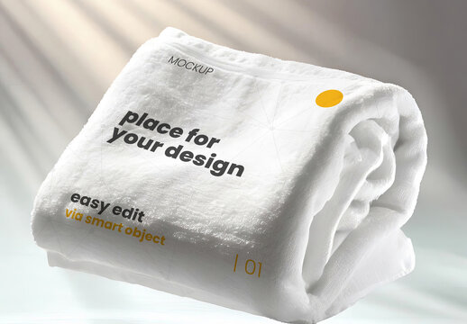 Floating Towell Mockup 01 Generative AI