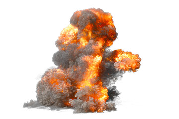 Battle ship muzzle flash on transparent background © Totomonk