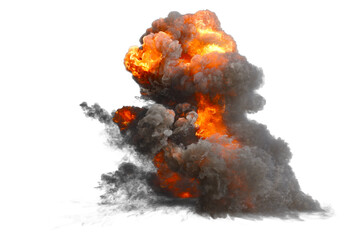 Battle ship muzzle flash on transparent background