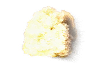Battle ship muzzle flash on transparent background