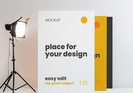 Poster Stand Page Studio Mockup Generative AI