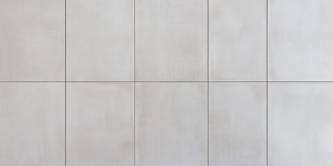 Texture of white, square, ceramic tiles.
