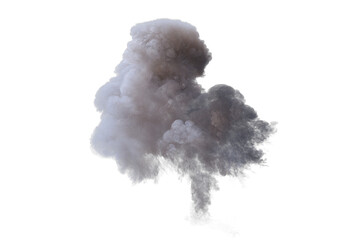 Cannon explosion on transparent background