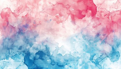 An ethereal abstract background in watercolor style, blending Ether and Singularity with White, Pink Lady, and Sky Blue hues.