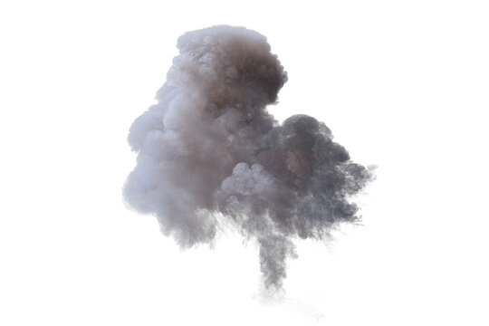 Cannon explosion on transparent background