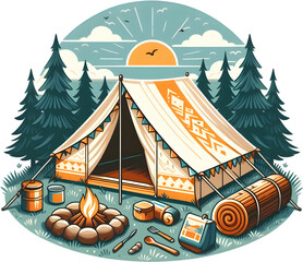 Fototapeta premium tent - 텐트. Generative AI