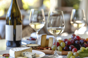 Wine and Cheese Pairing at Elegant Dinner Setting