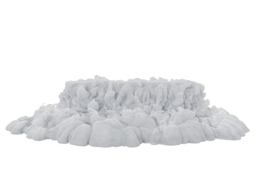 Dry ice smoke with podiums on transparent background