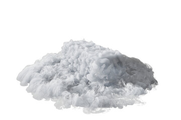 Dry ice smoke with podiums on transparent background