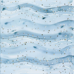 Blue, abstract, watercolor background with shiny dots
