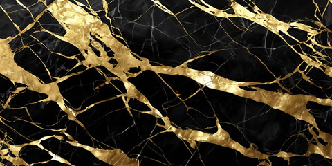 Black And Gold Marble Abstract Background
