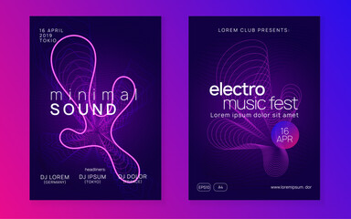Fest Background. Night Club Flyer. Music Festival Graphic. Violet Dance Event. Psychedelic Beat Illustration. Concert Invite. Blue Dj Magazine. Green Fest Background