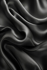 Fototapeta premium Elegant Black Leather Texture with Luxurious Folds and Smooth Surface