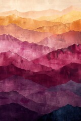 A mystical desert landscape with abstract watercolor patterns, rich colors, and minimalist design evokes a serene and profound narrative of trust as medicine. - obrazy, fototapety, plakaty
