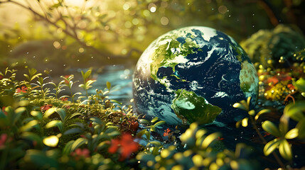Obraz na płótnie Canvas World Environment Day, Importance of protecting nature. Design concept of the World Environment Day banner.