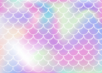 Gradient mermaid background with holographic scales. Bright color transitions. Fish tail banner and invitation. Underwater and sea pattern for girlie party. Hipster backdrop with gradient mermaid.