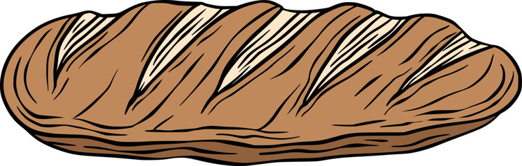 Bread Loaf baking bakery vintage bakery vector line art sketch