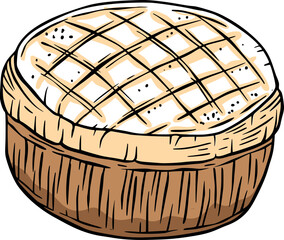 Bread Pie Bread baking bakery vector vintage art sketch - 785646154