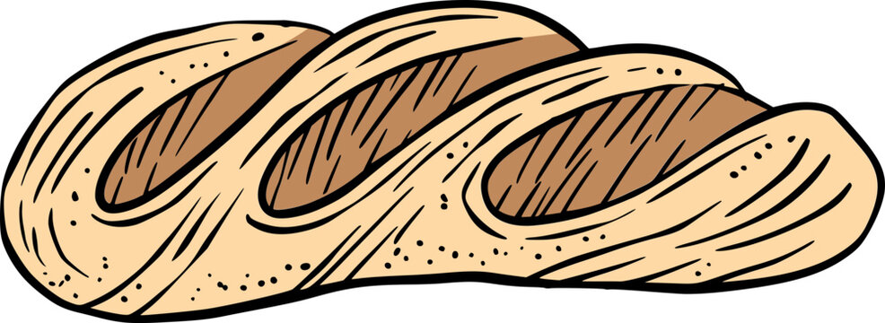 recommend clip art:  Baguette bread loaf baking bakery vintage bakery vector line art sketch