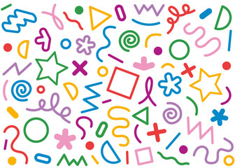 Colorful Doodles Pattern (Use together or individually, change colors, position)