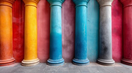 colorful columns - obrazy, fototapety, plakaty