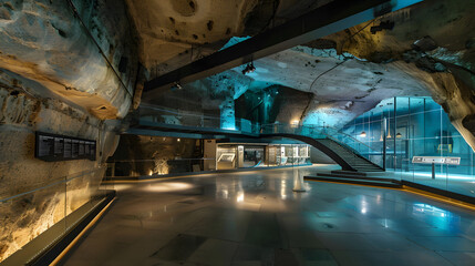 An underground museum dedicated to the history of science and technology with interactive exhibits...