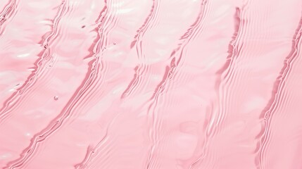 Flat lay water texture ripple pastel pink background. Spa, cosmetics or summer concept - 785649757