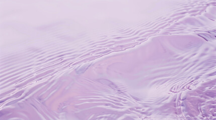 Flat lay water texture ripple pastel lilac background. Spa, cosmetics or summer concept - 785650145