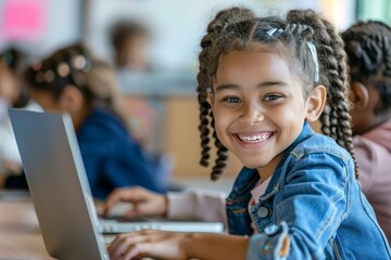 Energetic student of African heritage immersed in classwork