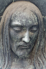Face of Christ. Visage du Christ.Cimetière monumental, Milan - Italie.