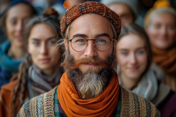 A vivid display of texture and pattern, this image highlights the cozy knitwear perfect for the colder seasons