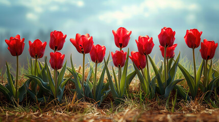Spring tulip, seasonal background, generative ai - 785652745