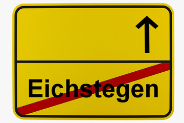 Illustration eines Ortsausgangsschildes von Eichstegen in Baden-Württemberg