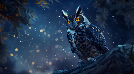 The Night Watcher: Symbolic Representation of Wisdom through an Owl