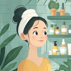 Animated explanation of the skins microbiome and probiotic skincare products for balance and health