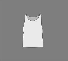 Basic white male tank top mockup. Front and back view. Blank textile print template for fashion clothing.