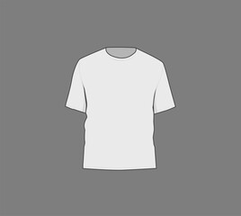 Basic white t-shirt mockup. Front and back view. Blank textile print template for fashion clothing.