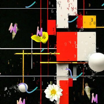 Futuristische, suprematistische Abstraktion mit Elementen der lebendigen Natur 3.