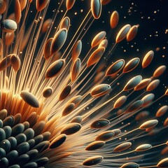 Golden Seeds of Life: A Radiant Burst of Energy and Growth in Nature&rsquo;s Dance