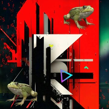  Futuristische, suprematistische Abstraktion mit Elementen der lebendigen Natur 4.