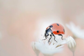 Graceful Ladybug on a Blossom