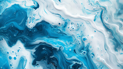 Obraz premium Frost white and ocean blue, abstract background, styled for crisp contrast and a refreshing ambiance
