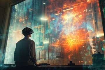 Fototapeta na wymiar virtual reality (VR) technologies that transport players to breathtakingly realistic worlds.