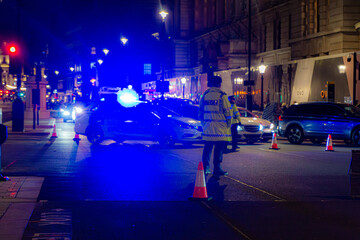 London Traffic Police Officer at Night