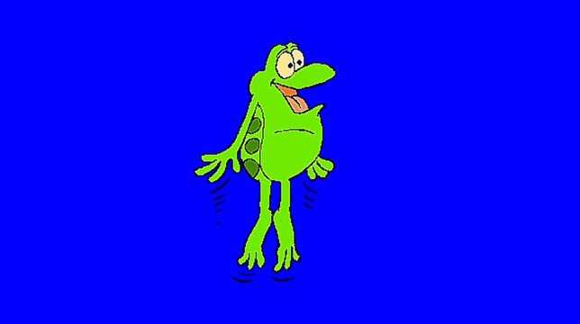 Frog cartoon blue screen video